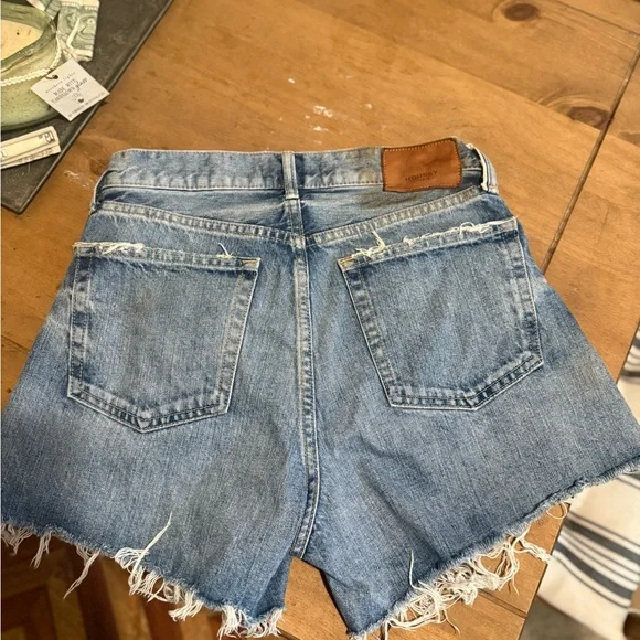 Moussy Light Blue Frayed Jean Shorts - Picture 3 of 6
